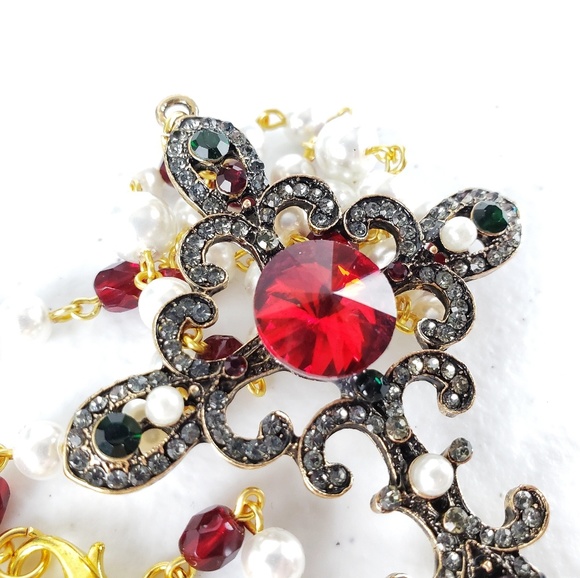 FINAL PRICE Catherine the Great Czech Glass Cross - Picture 6 of 6